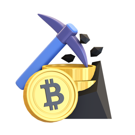Bitcoin Mining  3D Icon