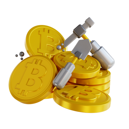Bitcoin Mining  3D Icon