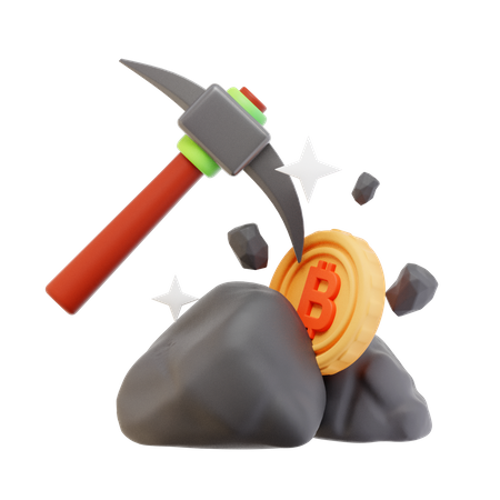 Bitcoin Mining  3D Icon