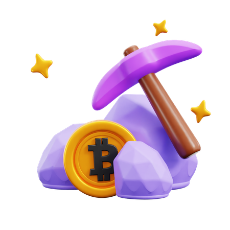 Bitcoin mining  3D Icon