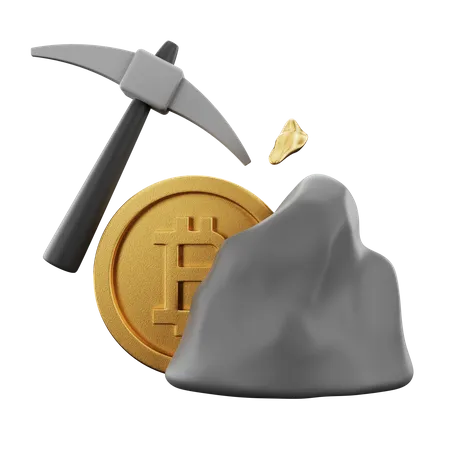 Bitcoin Mining  3D Illustration