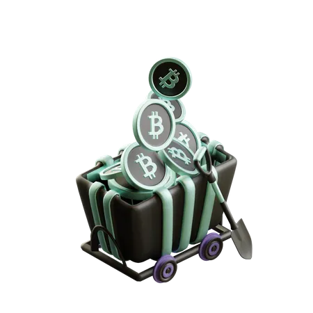 Bitcoin Mining  3D Illustration