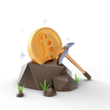 Bitcoin Mining  3D Illustration