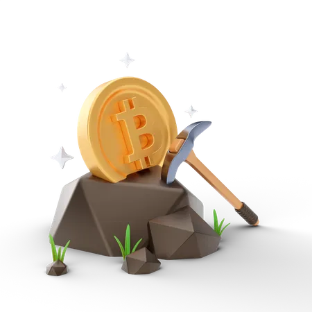 Bitcoin Mining  3D Illustration