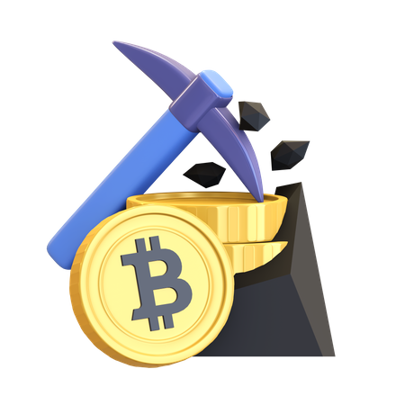 Bitcoin Mining  3D Illustration