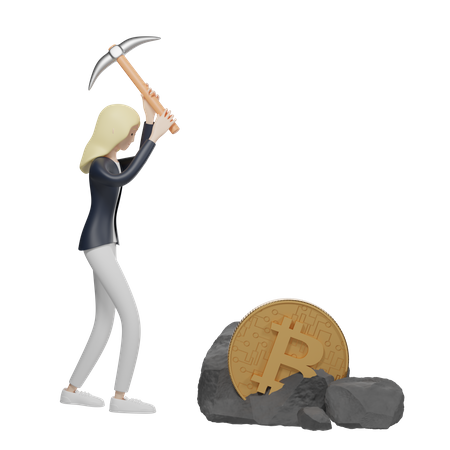 Bitcoin Mining  3D Illustration