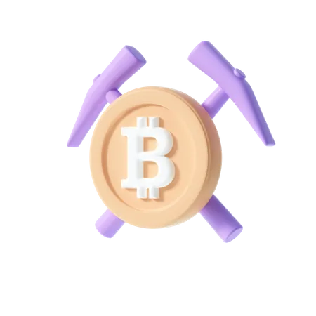 Bitcoin mining  3D Illustration