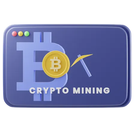 Bitcoin Mining 3D Illustration