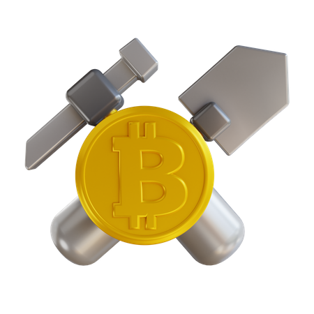 Bitcoin Mining 3D Illustration