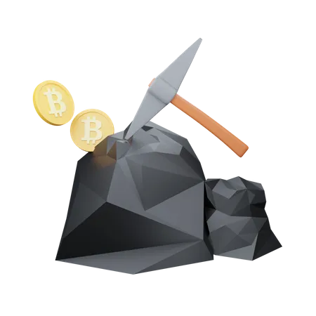 Cryptocurrency Mining Bitcoin 3D Icon