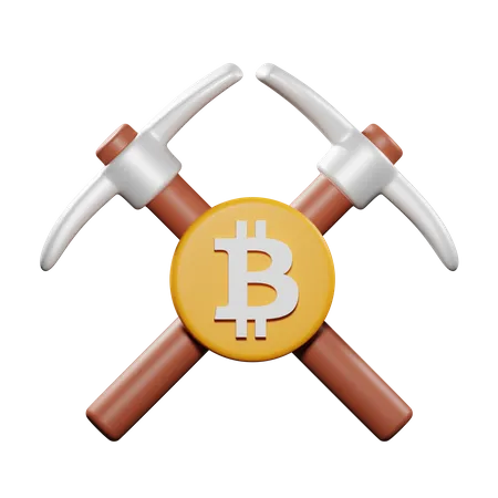 Bicoin Mining Elements 3D Icon