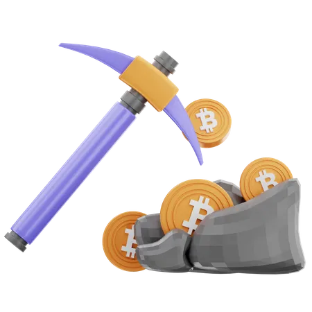 Bitcoin Ming 3 D Illustration 3D Icon