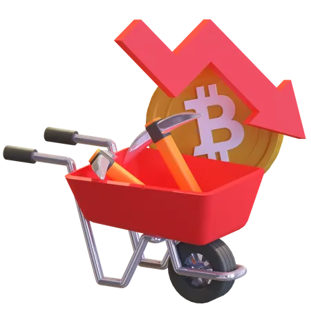 Arrêt de l'extraction de Bitcoin  3D Illustration