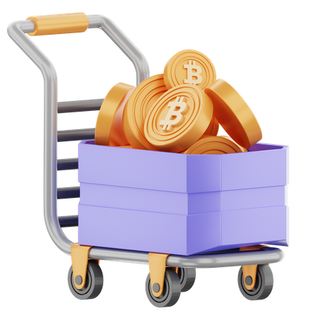 Bitcoin Mining Cart  3D Icon