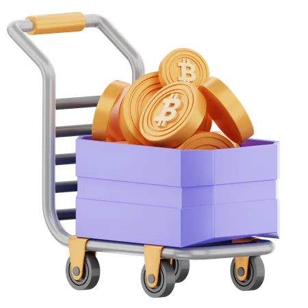 Bitcoin Mining Cart  3D Icon