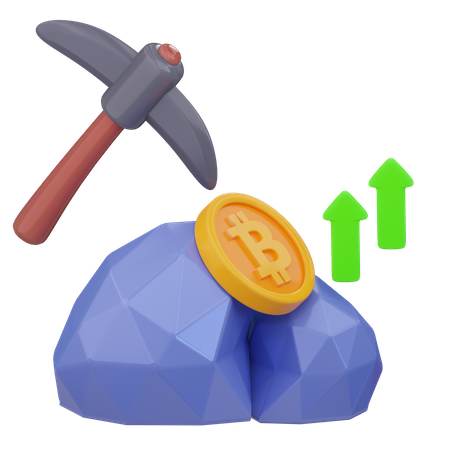 Bitcoin Mining Growth  3D Icon