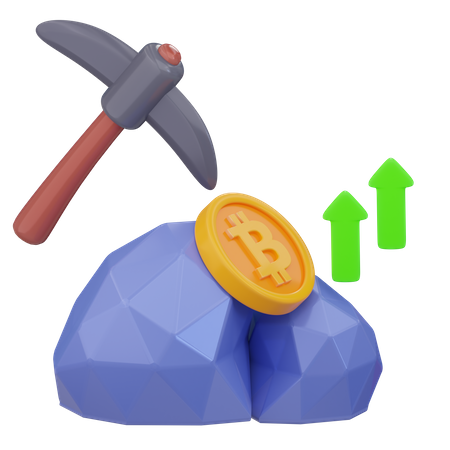 Bitcoin Mining Growth  3D Icon