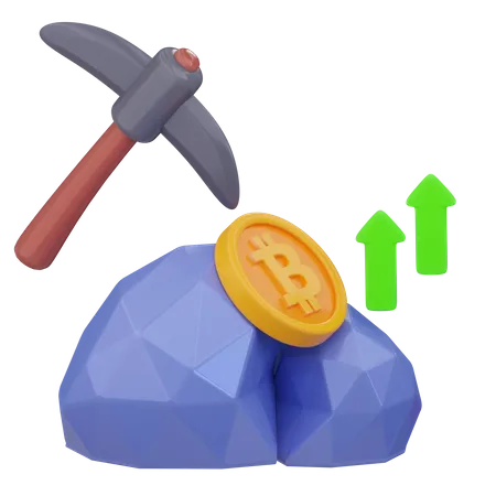 Bitcoin Mining Growth  3D Icon
