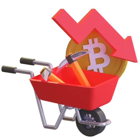 Bitcoin Mining Halt  3D Illustration