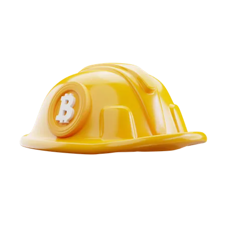 Bitcoin-Mining-Helm  3D Icon