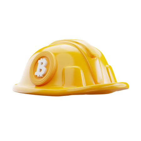 Bitcoin Mining Helmet  3D Icon