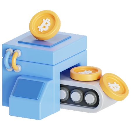 Bitcoin mining machine  3D Icon