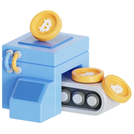 Bitcoin mining machine  3D Icon