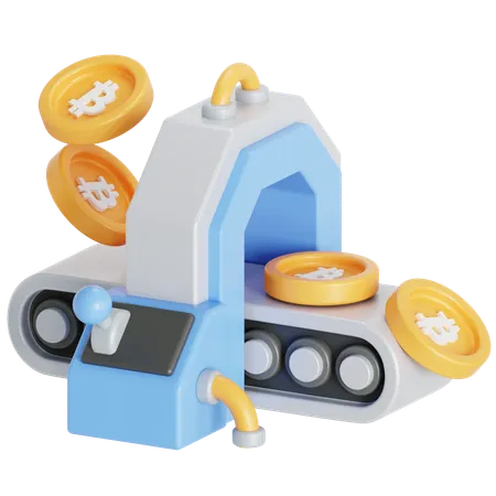 Bitcoin mining machine  3D Icon