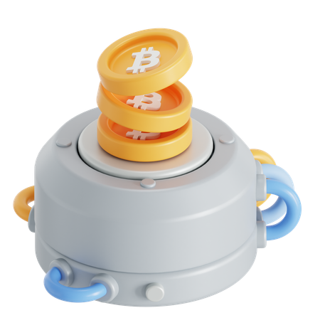 Bitcoin mining machine  3D Icon