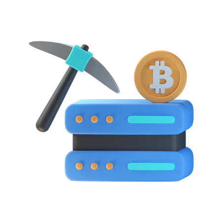 Bitcoin Mining Server  3D Icon