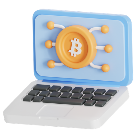 Extraction de Bitcoin sur ordinateur portable  3D Icon