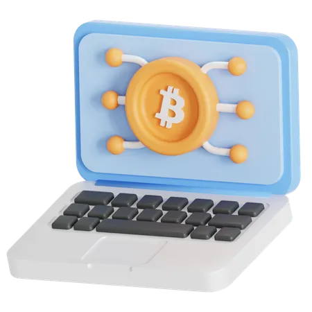 Extraction de Bitcoin sur ordinateur portable  3D Icon