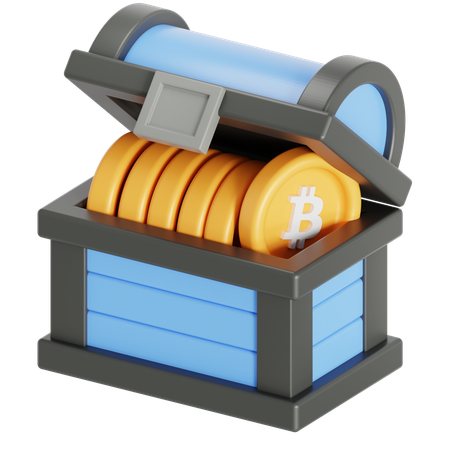 Bitcoin mining treasure  3D Icon