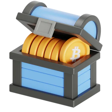 Bitcoin mining treasure  3D Icon