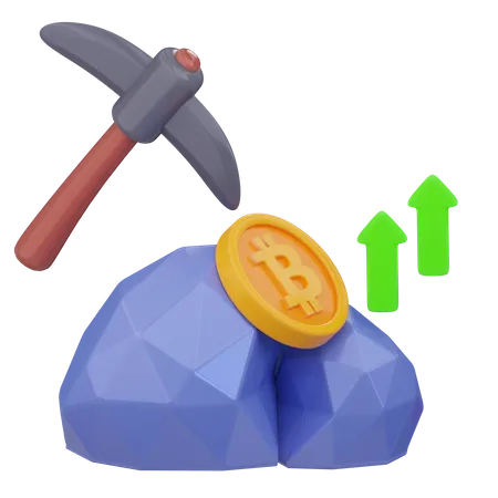 Wachstum des Bitcoin-Minings  3D Icon