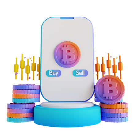Bitcoin-Mobilaustausch  3D Icon
