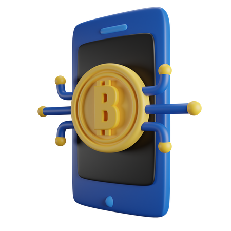 Bitcoin Mobile  3D Icon