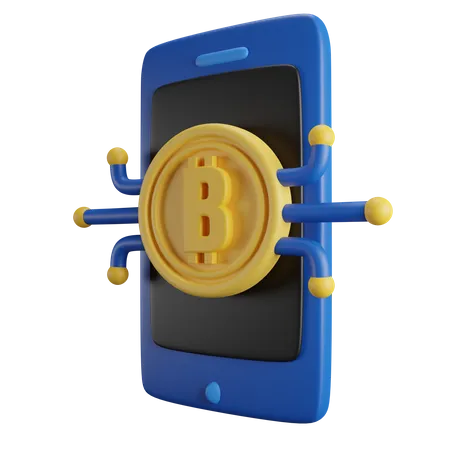 Bitcoin Mobile  3D Icon