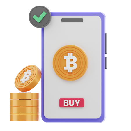 Bitcoin Mobile Payment  3D Icon