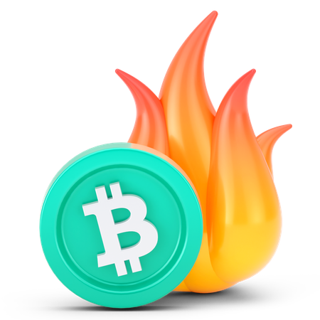 Incêndio de moeda bitcoin  3D Icon