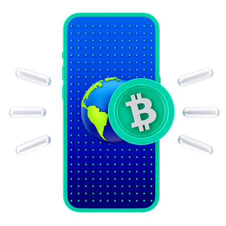 Bitcoin mondial en ligne  3D Icon