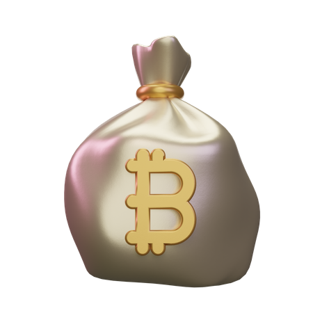 Bitcoin Money Sack  3D Icon