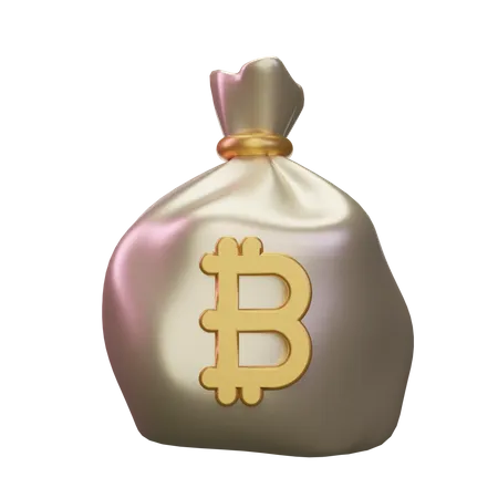 Sac d'argent bitcoin  3D Icon
