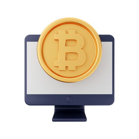 Bitcoin Monitor 3D Icon