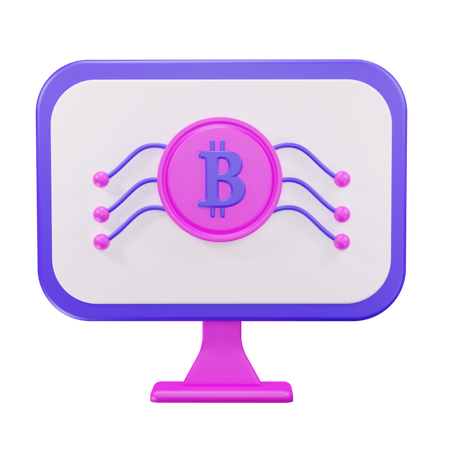 Bitcoin Monitor  3D Icon