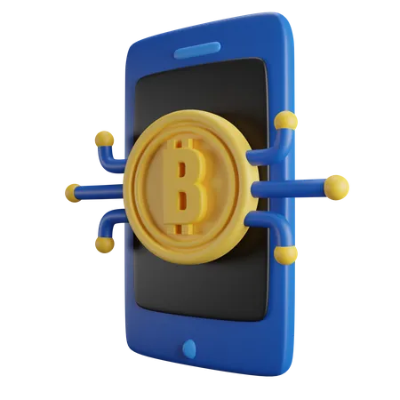 Bitcoin móvel  3D Icon