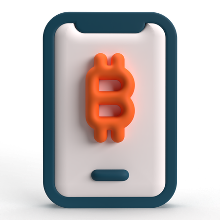 Bitcoin móvil  3D Icon