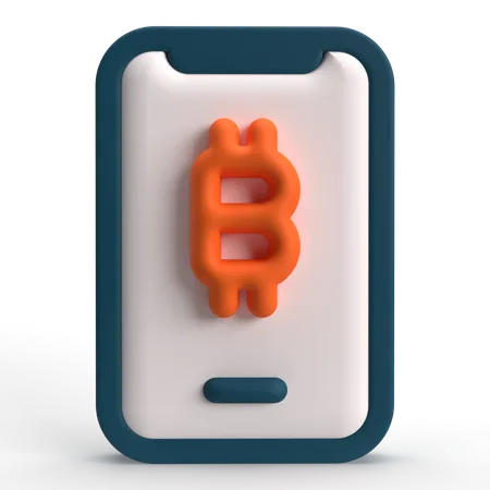 Bitcoin móvil  3D Icon