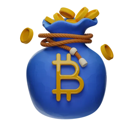 Bitcoin-Münzbeutel  3D Illustration