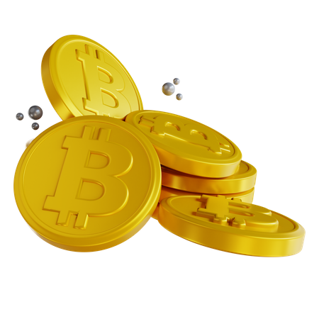 Bitcoin-Münzen  3D Illustration